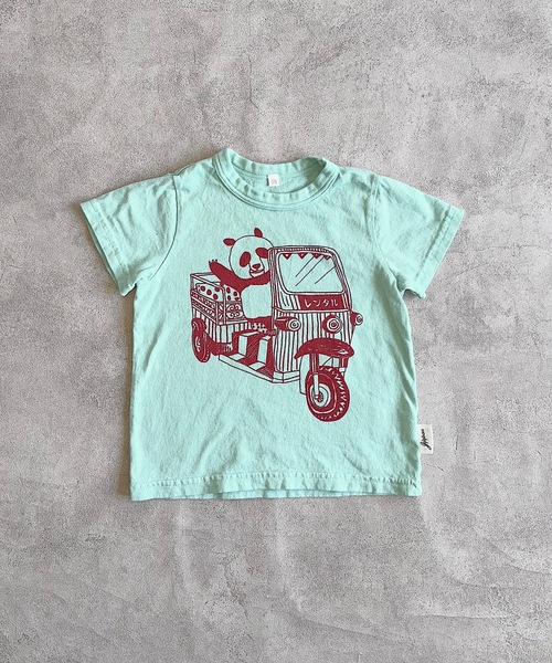 JIPPON(ジポン)の「パンダTシャツ/日本製(80~140cm)(Tシャツ/カットソー・キッズ・オフホワイト/イエロー/ピンク/ライトブルー・80/90/95/100/110/120/130/140)」の10枚目の写真