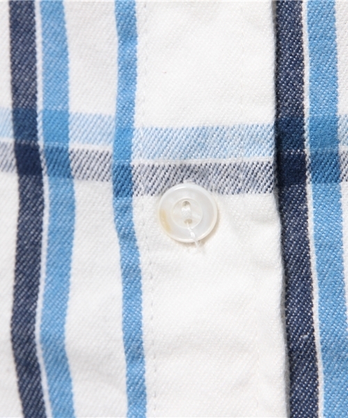 SEVENDAYS=SUNDAY(セブンデイズサンデイ)の「Lee CHECK WORK ロングシャツ(シャツ/ブラウス・レディース・ネイビー/オフホワイト/ブルー・MEDIUM/SMALL)」の12枚目の写真