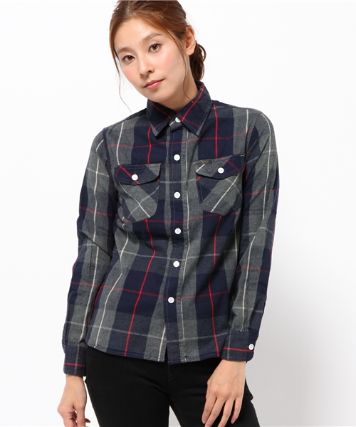 SEVENDAYS=SUNDAY(セブンデイズサンデイ)の「Lee CHECK WORK ロングシャツ(シャツ/ブラウス・レディース・ネイビー/オフホワイト/ブルー・MEDIUM/SMALL)」の16枚目の写真