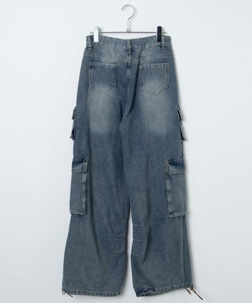 Figments(フィグメンツ)の「マルチカーゴデニムパンツ(デニムパンツ・レディース・インディゴブルー・LARGE/MEDIUM)」の4枚目の写真