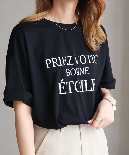 Social GIRL(ソーシャルガール)の「接触冷感ETOILEロゴTシャツ(Tシャツ/カットソー・レディース・ブラック/オフホワイト/キャメル/グレイッシュベージュ・M)」の9枚目の写真