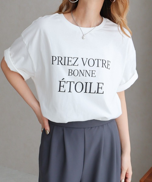 Social GIRL(ソーシャルガール)の「接触冷感ETOILEロゴTシャツ(Tシャツ/カットソー・レディース・ブラック/オフホワイト/キャメル/グレイッシュベージュ・M)」の5枚目の写真