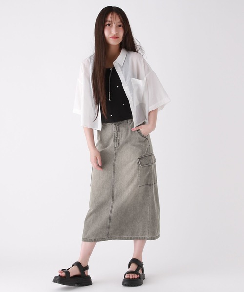 repipi armario（レピピ アルマリオ）の「【接触冷感】スパンボイルショートシャツ（シャツ/ブラウス・キッズ・コーラル/ホワイト/サックスブルー/ライム・LARGE/MEDIUM/SMALL）」の7枚目の写真