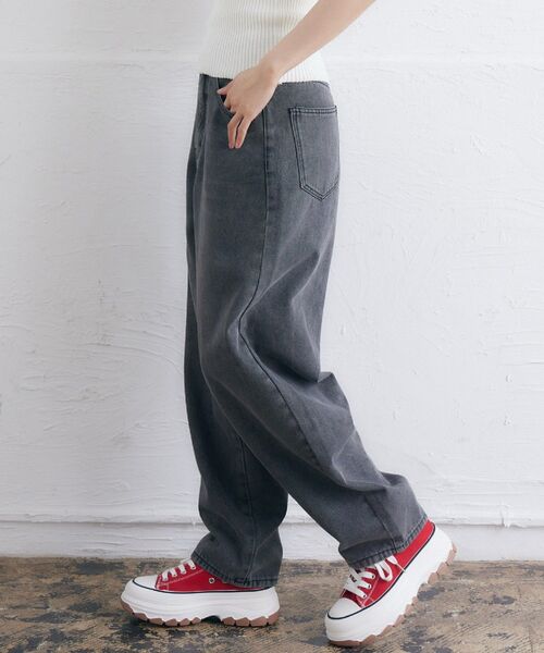 RETRO GIRL（レトロガール）の「カーブデニムPT（デニムパンツ・レディース・ケミカルウォッシュ/ブルー系その他5/ブラック/ブルー・FREE）」の13枚目の写真