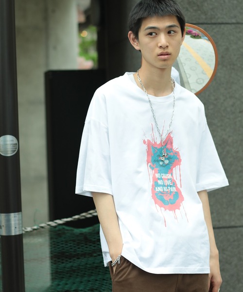 HOOK(フック)の「HOOK -original- 「NO CRUSH」Y2Kプリント半袖TEE (SS) (LR)(Tシャツ/カットソー・メンズ・R/F/E/I/H/G/Q/P/O/N/M/L/J/A/B/C/D・L/M/XL)」の6枚目の写真