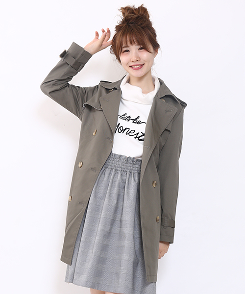 one after another NICE CLAUP(ワンアフターアナザーナイスクラップ)の「【ナイスクラップ】トレンチコート(トレンチコート・レディース・ベージュ/ベージュ系その他/カーキ・LARGE/MEDIUM)」の3枚目の写真