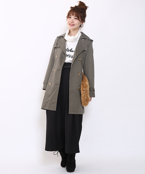 one after another NICE CLAUP(ワンアフターアナザーナイスクラップ)の「【ナイスクラップ】トレンチコート(トレンチコート・レディース・ベージュ/ベージュ系その他/カーキ・LARGE/MEDIUM)」の17枚目の写真