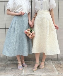 an another angelus | ふくれジャガードサイドタックスカート(スカート)