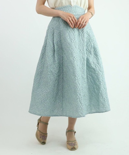 an another angelus(アンアナザーアンジェラス)の「ふくれジャガードサイドタックスカート/ananotherangelus(スカート・レディース・クリーム/ミント・FREE)」の7枚目の写真