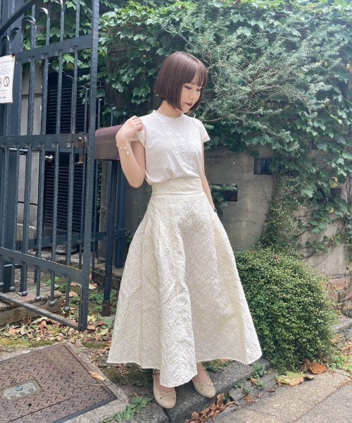 an another angelus(アンアナザーアンジェラス)の「ふくれジャガードサイドタックスカート/ananotherangelus(スカート・レディース・クリーム/ミント・FREE)」の20枚目の写真