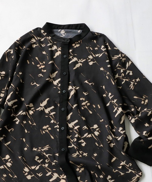 antiqua(アンティカ)の「シアーデザインシャツ(シャツ/ブラウス・レディース・ブラック・ONESIZE)」の9枚目の写真