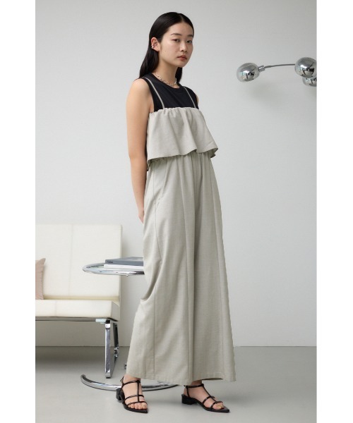 AZUL by moussy（アズールバイマウジー）の「レイヤードデザインサロペット（サロペット/オーバーオール・レディース・ライトグレー/ブラック・SMALL/MEDIUM）」の10枚目の写真