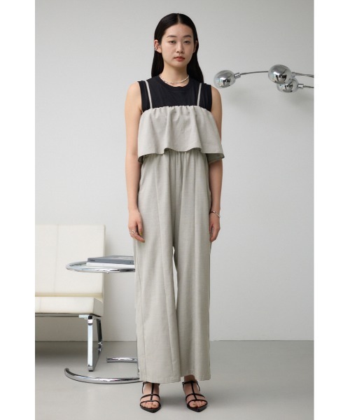 AZUL by moussy（アズールバイマウジー）の「レイヤードデザインサロペット（サロペット/オーバーオール・レディース・ライトグレー/ブラック・SMALL/MEDIUM）」の12枚目の写真