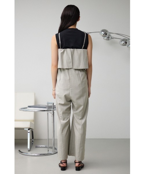 AZUL by moussy（アズールバイマウジー）の「レイヤードデザインサロペット（サロペット/オーバーオール・レディース・ライトグレー/ブラック・SMALL/MEDIUM）」の14枚目の写真