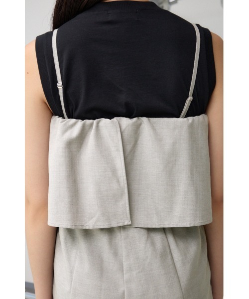 AZUL by moussy（アズールバイマウジー）の「レイヤードデザインサロペット（サロペット/オーバーオール・レディース・ライトグレー/ブラック・SMALL/MEDIUM）」の15枚目の写真