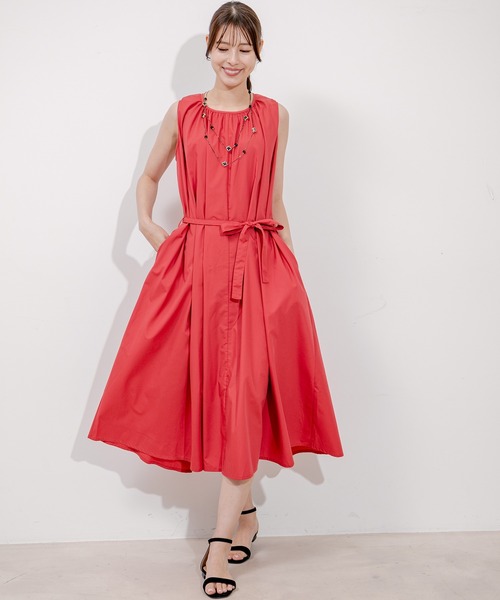 Jayro(ジャイロ)の「布帛Aラインワンピース(ワンピース・レディース・グレー/ベージュ/レンガ・M)」の3枚目の写真