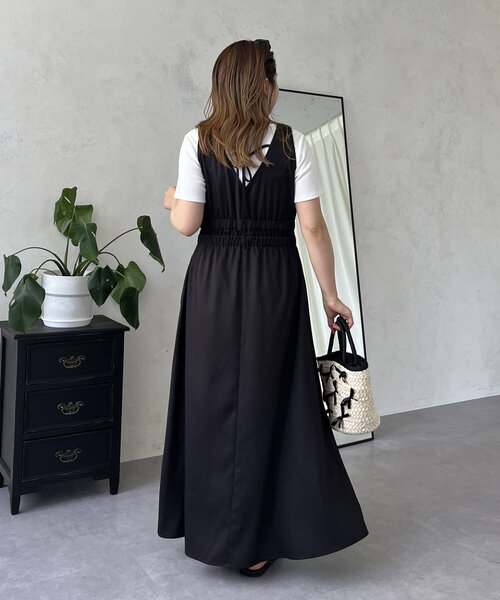 prose verse(プロズヴェール)の「【MOMO】深Vネックバックリボンワンピース(ワンピース・レディース・ブラック・PL/LARGE/MEDIUM/PM)」の9枚目の写真