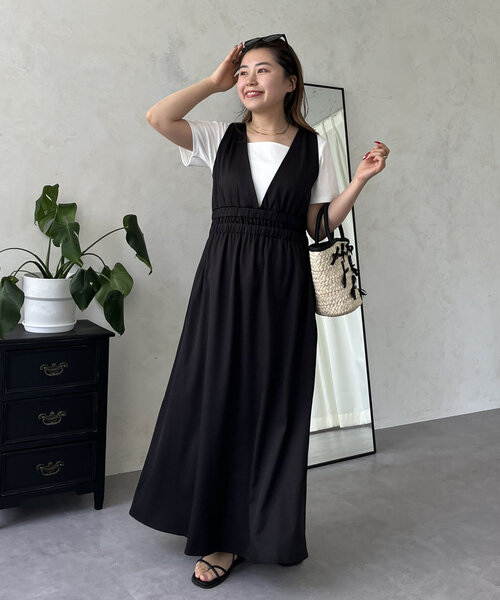 prose verse(プロズヴェール)の「【MOMO】深Vネックバックリボンワンピース(ワンピース・レディース・ブラック・PL/LARGE/MEDIUM/PM)」の11枚目の写真