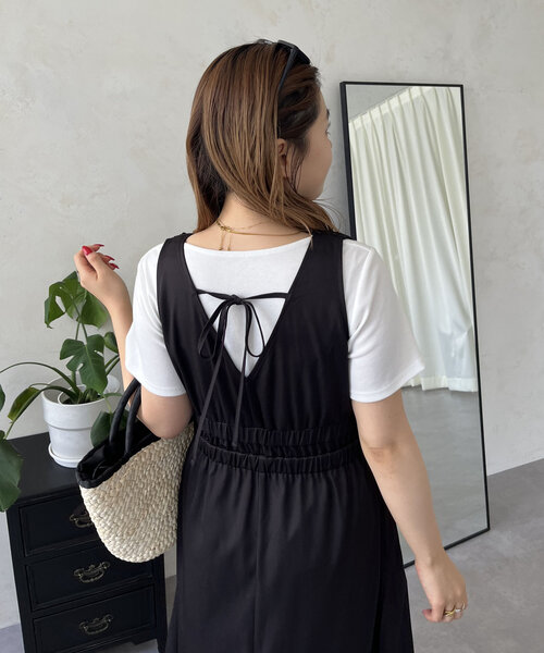 prose verse(プロズヴェール)の「【MOMO】深Vネックバックリボンワンピース(ワンピース・レディース・ブラック・PL/LARGE/MEDIUM/PM)」の20枚目の写真