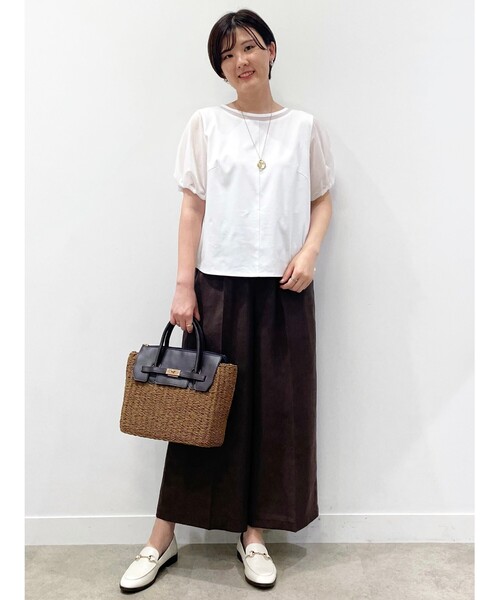 Reflect（リフレクト）の「◆【SALE／接触冷感／マシンウォッシュ可】シアースリーブカットソー（Tシャツ/カットソー・レディース・ブラック/ブルーグリーン/オフホワイト・09/05/07/11/13/15 /17）」の8枚目の写真
