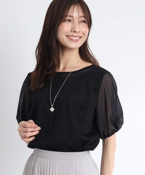 Reflect（リフレクト）の「◆【SALE／接触冷感／マシンウォッシュ可】シアースリーブカットソー（Tシャツ/カットソー・レディース・ブラック/ブルーグリーン/オフホワイト・09/05/07/11/13/15 /17）」の20枚目の写真