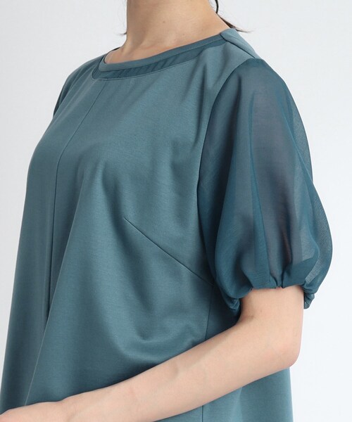 Reflect（リフレクト）の「◆【SALE／接触冷感／マシンウォッシュ可】シアースリーブカットソー（Tシャツ/カットソー・レディース・ブラック/ブルーグリーン/オフホワイト・09/05/07/11/13/15 /17）」の22枚目の写真