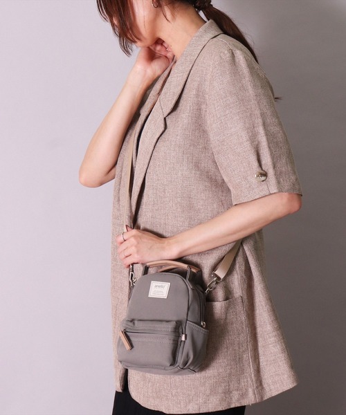 anello(アネロ)の「(LF)【anello】4ポケット ハンドル付き 2WAY ナノ ショルダーバッグ(ショルダーバッグ・レディース・ベージュ/グレー/ブラック/ブルーグレー/スモークピンク・ONE SIZE)」の8枚目の写真