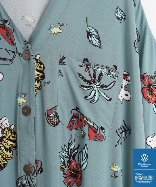 PEANUTS(ピーナッツ)の「PEANUTS×VOLKSWAGEN アロハワンピース(ワンピース・レディース・ネイビー/カーキ/ナチュラル・M/L)」の15枚目の写真
