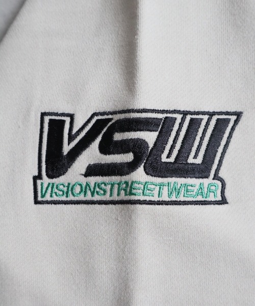 VISION STREET WEAR（ヴィジョンストリートウェア）の「【VISION STREET WEAR】スポーツハーフZIPスウェット《洗濯機で洗える》（Tシャツ/カットソー・レディース・オフホワイト/ブルー・M）」の4枚目の写真