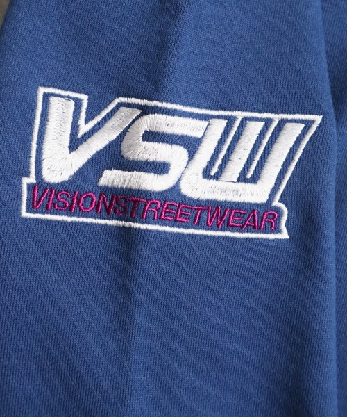 VISION STREET WEAR（ヴィジョンストリートウェア）の「【VISION STREET WEAR】スポーツハーフZIPスウェット《洗濯機で洗える》（Tシャツ/カットソー・レディース・オフホワイト/ブルー・M）」の16枚目の写真