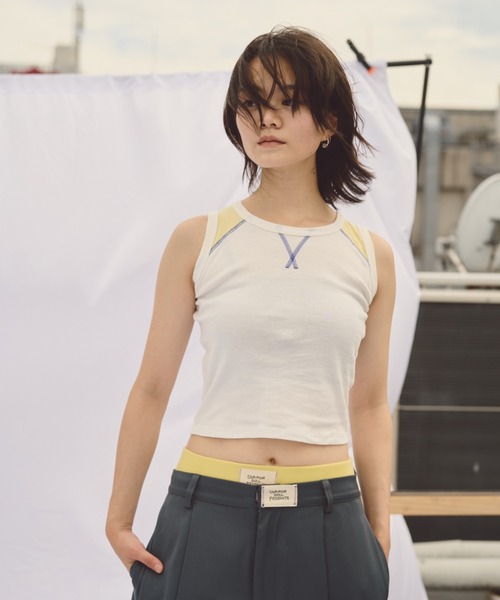common gull products.(コモンガルプロダクツ)の「黄色いラグランタンク(タンクトップ・レディース・イエロー/オフホワイト・フリー)」の4枚目の写真
