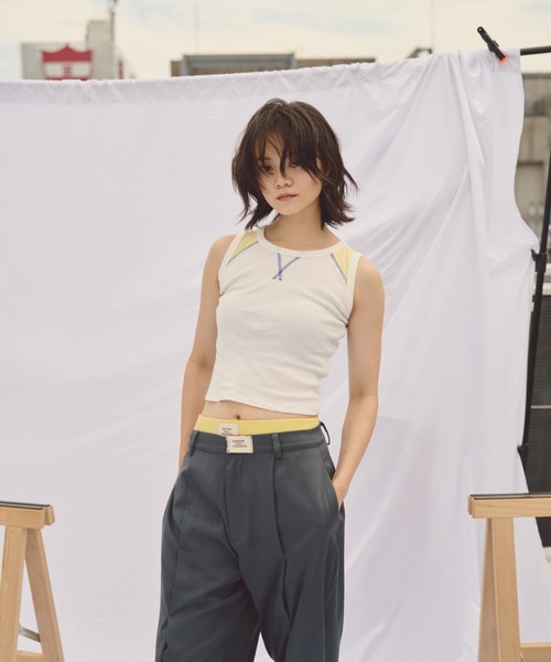 common gull products.(コモンガルプロダクツ)の「黄色いラグランタンク(タンクトップ・レディース・イエロー/オフホワイト・フリー)」の8枚目の写真