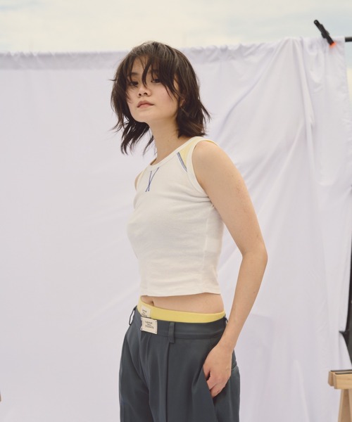 common gull products.(コモンガルプロダクツ)の「黄色いラグランタンク(タンクトップ・レディース・イエロー/オフホワイト・フリー)」の9枚目の写真