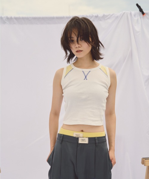 common gull products.(コモンガルプロダクツ)の「黄色いラグランタンク(タンクトップ・レディース・イエロー/オフホワイト・フリー)」の10枚目の写真