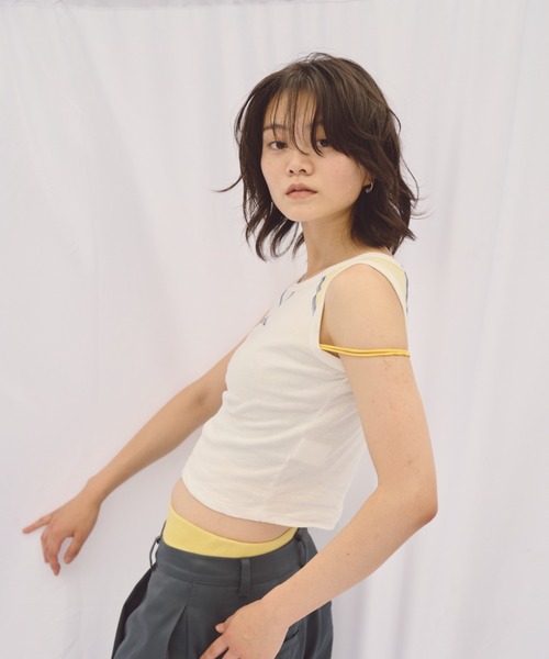 common gull products.(コモンガルプロダクツ)の「黄色いラグランタンク(タンクトップ・レディース・イエロー/オフホワイト・フリー)」の16枚目の写真