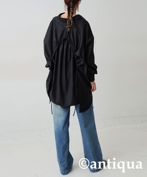 antiqua（アンティカ）の「ドロストギャザーシャツ（シャツ/ブラウス・レディース・ブラック・ONE SIZE）」の7枚目の写真
