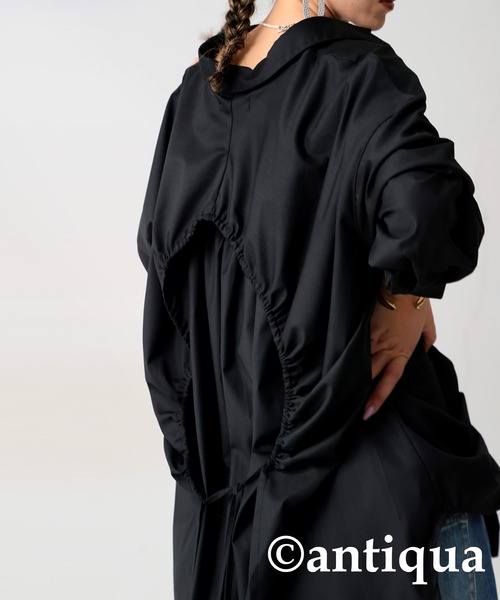 antiqua（アンティカ）の「ドロストギャザーシャツ（シャツ/ブラウス・レディース・ブラック・ONE SIZE）」の9枚目の写真