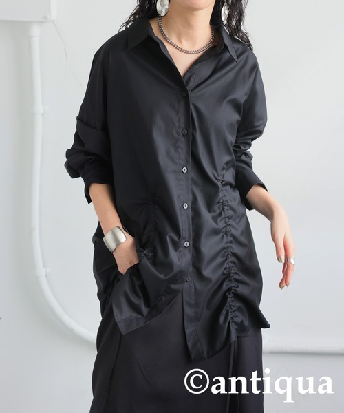 antiqua（アンティカ）の「ドロストギャザーシャツ（シャツ/ブラウス・レディース・ブラック・ONE SIZE）」の13枚目の写真