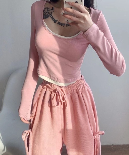 サイドリボンスウェットパンツ