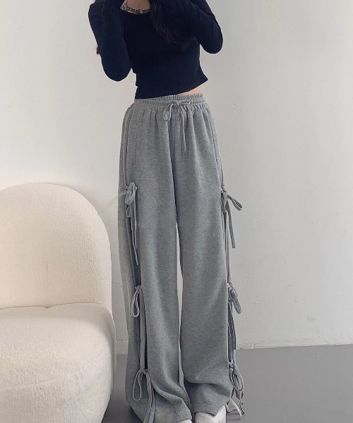 SHEENA（シーナ）の「サイドリボンスウェットパンツ（スウェットパンツ）」｜詳細画像