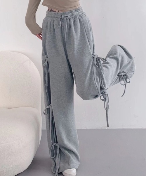 サイドリボンスウェットパンツ