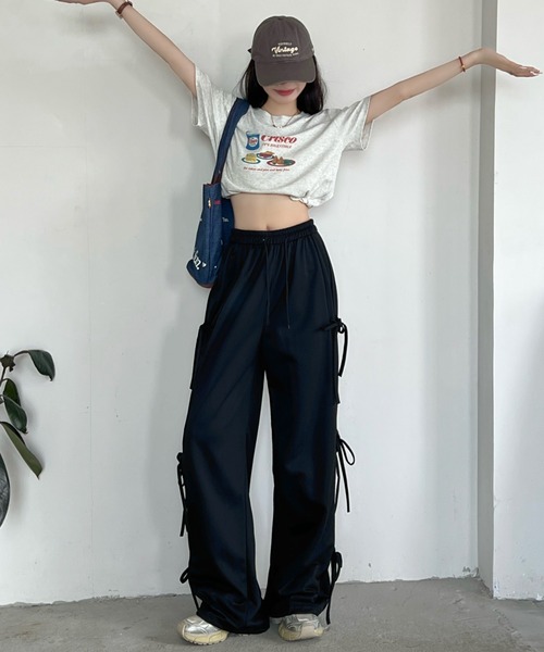 サイドリボンスウェットパンツ