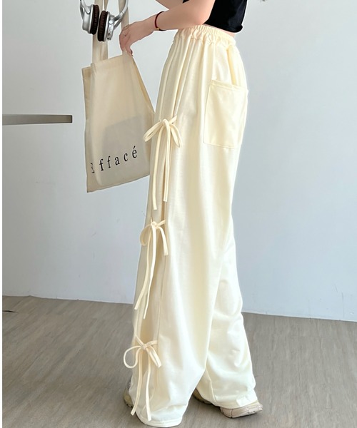 SHEENA（シーナ）の「サイドリボンスウェットパンツ（スウェットパンツ・レディース・ブラック/ピンク/グレー/クリーム・M）」の16枚目の写真