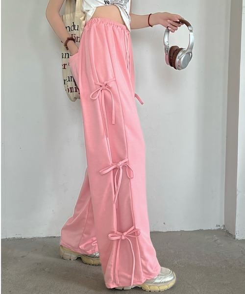 SHEENA（シーナ）の「サイドリボンスウェットパンツ（スウェットパンツ・レディース・ブラック/ピンク/グレー/クリーム・M）」の20枚目の写真