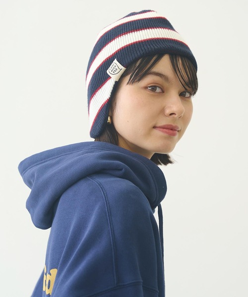 MILKFED.（ミルクフェド）の「STRIPED KNIT CAP（ニットキャップ/ビーニー・レディース・ピンク/ネイビー/ライトブルー・ONE SIZE）」の2枚目の写真