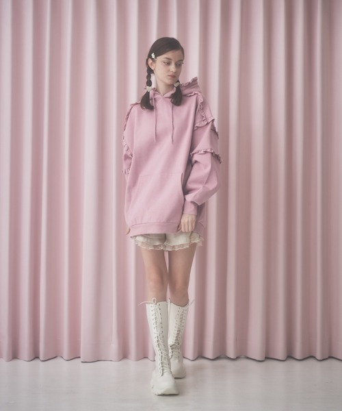 Lovilyn（ラヴィリン）の「厚底レースアップニットロングブーツ（ブーツ・レディース・ブラック/ホワイト・SMALL/LARGE/MEDIUM）」の21枚目の写真