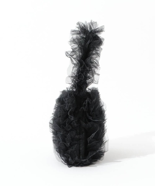 flower(フラワー)の「フリルチュールバッグ(ハンドバッグ・レディース・ブラック/アイボリー・FREE)」の3枚目の写真