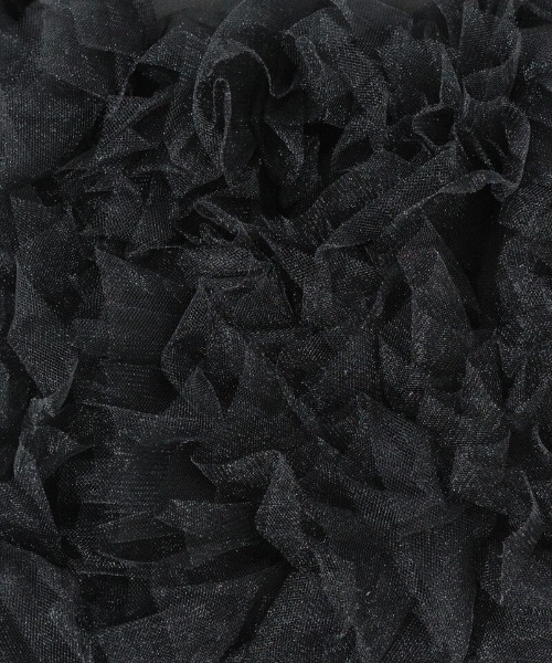 flower(フラワー)の「フリルチュールバッグ(ハンドバッグ・レディース・ブラック/アイボリー・FREE)」の7枚目の写真