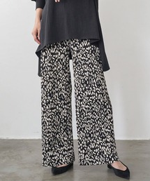 mili an deni | ヒョウ柄セミワイドプリーツパンツ(その他パンツ)
