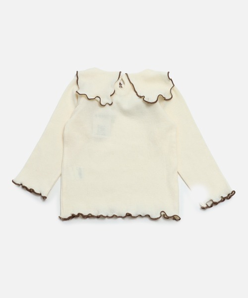 chil2（チルツー）の「ビッグカラーリブ長袖カットソー（Tシャツ/カットソー・キッズ・ブラック/クリーム/ピンク・80ｃｍ/90cm/100cm/110cm/120cm/130cm/140cm）」の8枚目の写真